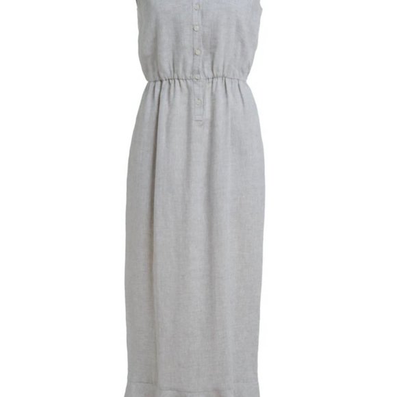 Coco Shop Antigua Sleveless Dress in Beige Linen - Picture 3 of 3